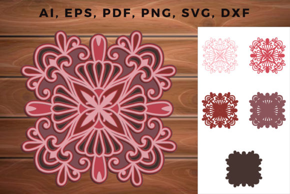 3D MultiLayer Mandala Cut File SVG