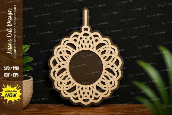 Boho Floral Ornament SVG | Elegant Laser Cutting Design