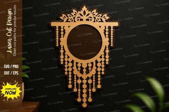 Boho Round Hanging Ornament SVG Laser Design Set