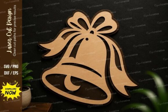 Christmas Bell Ornament Laser Cut SVG
