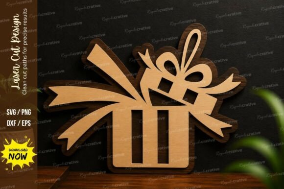 Create Elegant Ribbon Gift Box Laser Cut SVG Design Projects