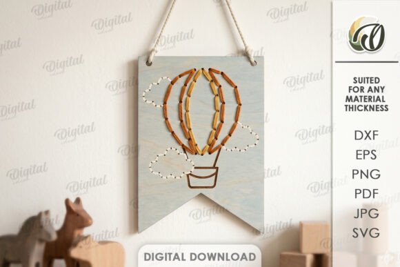Creative Wood-Grain Banners for Laser Cut Designs