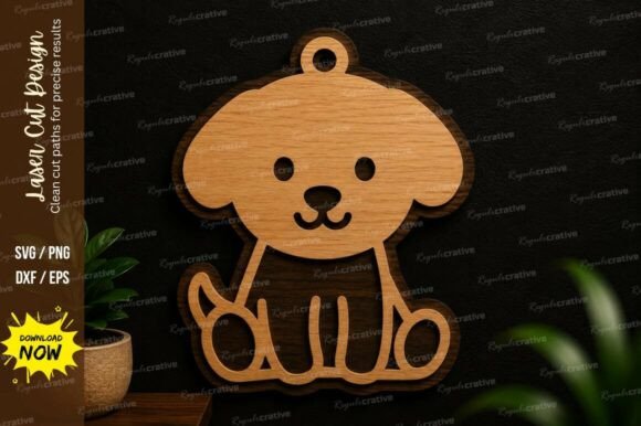 Cute Puppy Laser Cut SVG Design: Perfect for Crafters