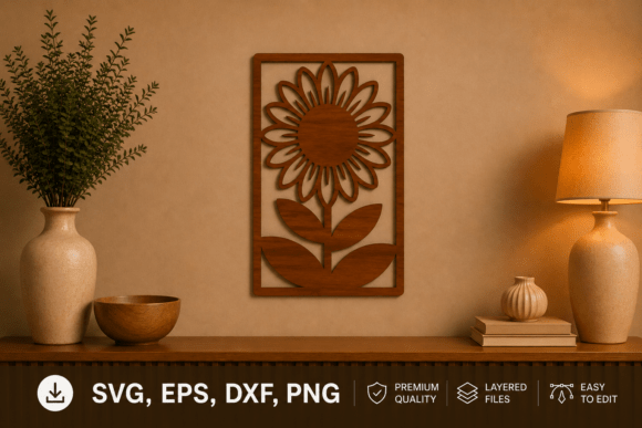 Elegant Floral Wall Panel SVG for Creative Laser Cutting