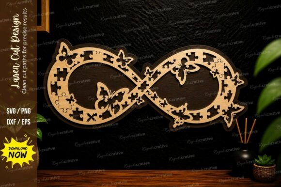 Elegant Infinity Butterfly SVG for Laser Cutting