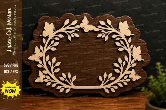 Elegant Olive Wreath Frame Laser Cut SVG for Crafts