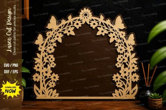 Floral Arch Laser Cut Wall Decor Frame