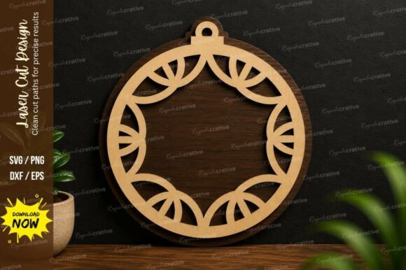Geometric Ornament Frame Laser Cut Svg