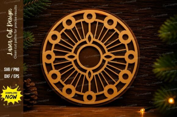 Geometric Wheel Pattern Laser Cut Svg