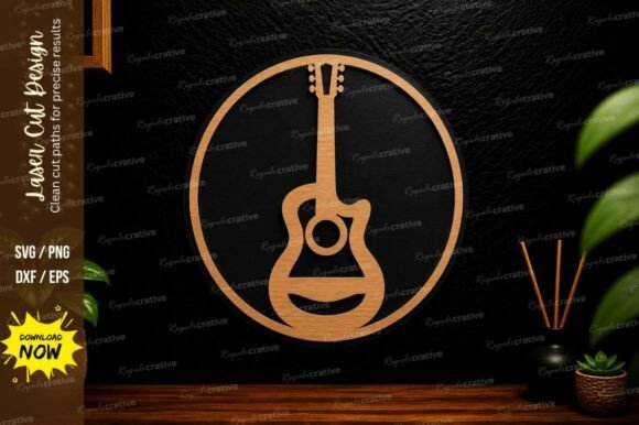 Hanging Guitar Laser Cut Svg Design: A Premium Creative Asset