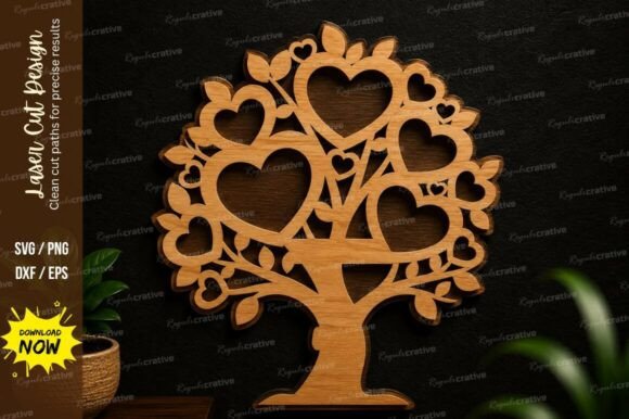 Heart Tree Wall Art Laser Cut SVG Design