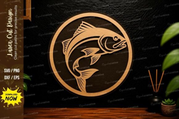 Jumping Fish Sport Laser Cut Svg Design