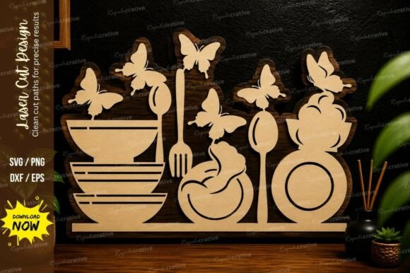 Kitchen Utensil Decor Laser Cut Svg File