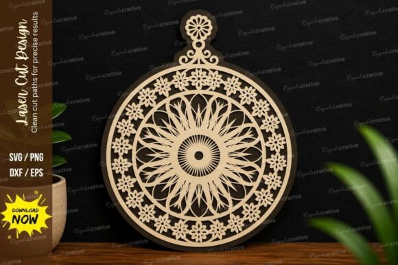 Mandala Ornament SVG: Intricate Laser Design Files