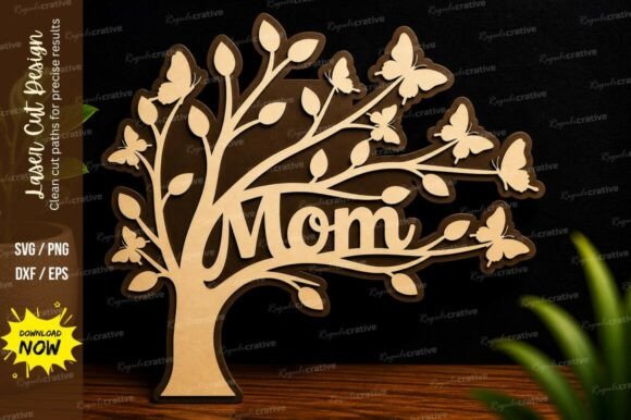 Mom Tree Laser Cut Wall Art Decorative