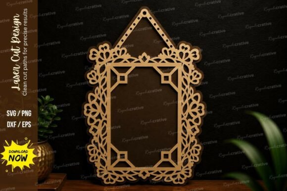 Ornamental Hanging Frame Laser Cut SVG