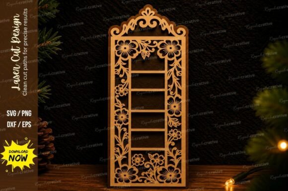Ornamental Hanging Shelf Laser Cut SVG