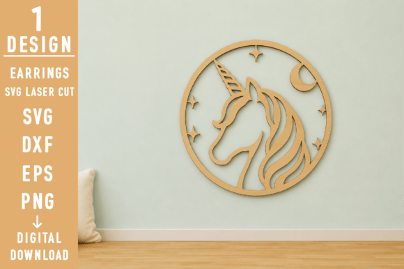 Unicorn Head Wall Art Sign SVG: Elegant Design for Your Projects
